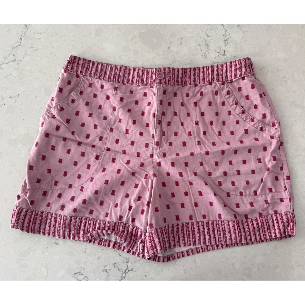 Knox Rose Shorts Womens XL Pink Burgundy Geometric Boho Cotton Lyocell Blend